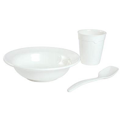 Utensils plastic MEPAL set of mug, plates and spoons WHITE