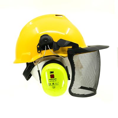 Helmet with shield and headphones PELTOR OPTIME III used