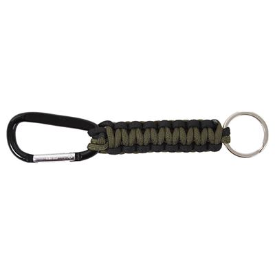 Paracord Keychain with Carabiner GREEN-BLACK