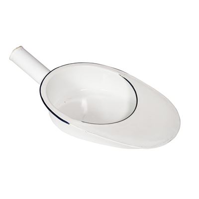 Hospital underlay bowl with handle enameled
