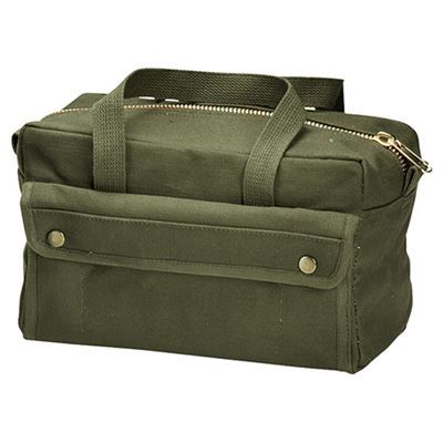 MECHANIC bag with zipper brass 28 x 18 x 15 cm OLIVE