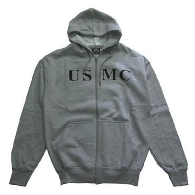 USMC hooded sweatshirt with zipper GRAY