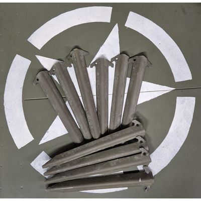 Original US aluminium tent peg set 10 pieces GREEN used US Army 91895401 3