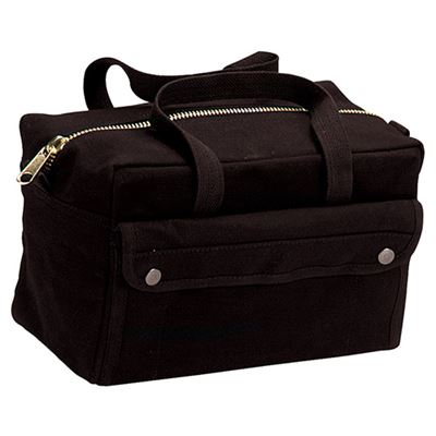 MECHANIC bag with zipper brass 28 x 18 x 15 cm black