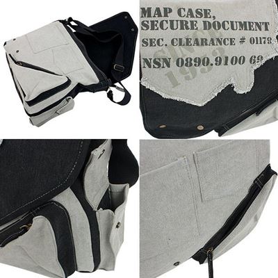 VINTAGE bag for documents 38 x 35 x 10 cm BLACK