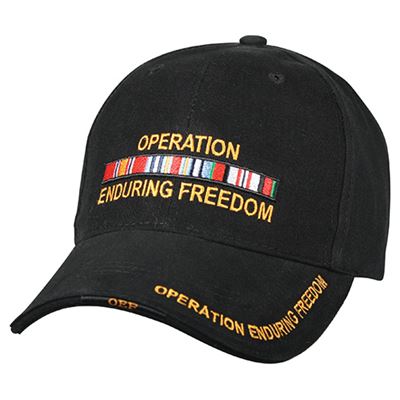 ENDURING FREEDOM hat DELUXE BLACK BASEBALL