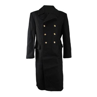 Coat long Italian wool double row fastening DARKBLUE