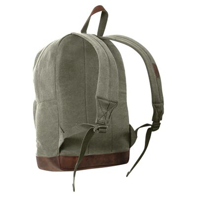 VINTAGE TEARDROP leather backpack features OLIVE