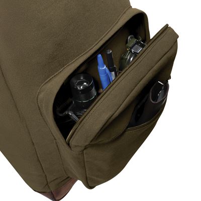 VINTAGE TEARDROP leather backpack features OLIVE ROTHCO 9666 7