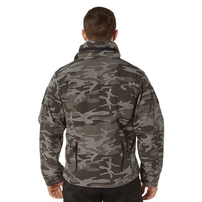 TACTICAL hooded jacket softshell BLACK CAMO