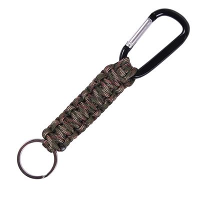 Paracord Keychain with Carabiner WOODLAND
