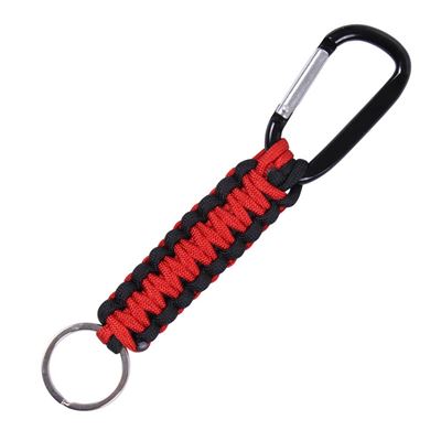 Paracord Keychain with Carabiner RED-BLACK