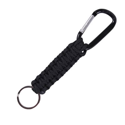 Paracord Keychain with Carabiner BLACK