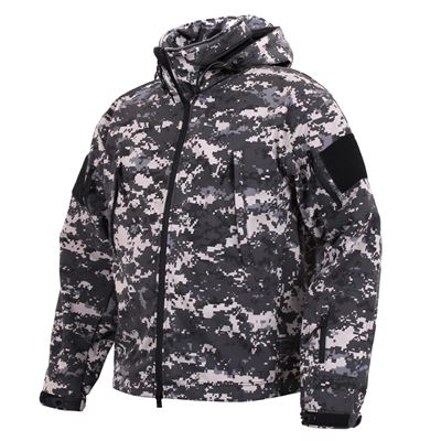 TACTICAL hooded jacket softshell URBAN DIGITAL
