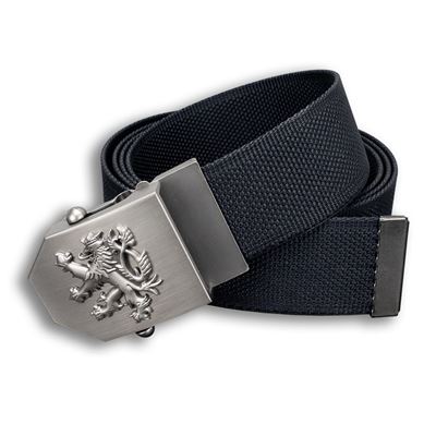 Buckle belt 3D motif "CZECH LION" BLACK