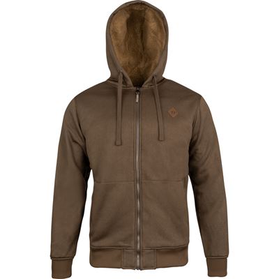 Yakka zip-up hoodie with fur trim BROWN