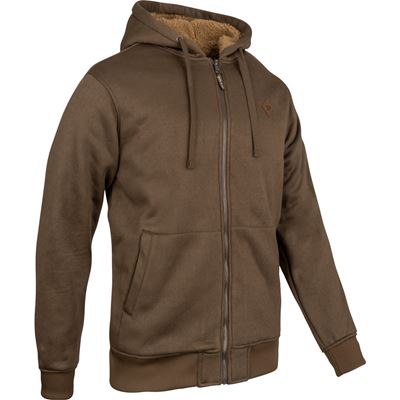 Yakka zip-up hoodie with fur trim BROWN