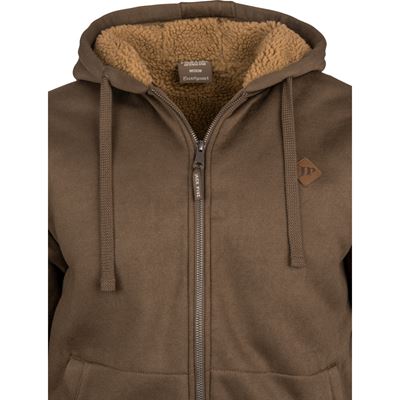 Yakka zip-up hoodie with fur trim BROWN