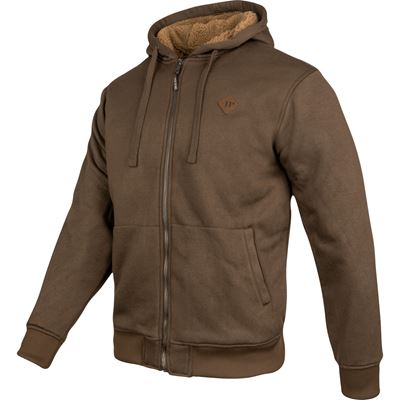 Yakka zip-up hoodie with fur trim BROWN