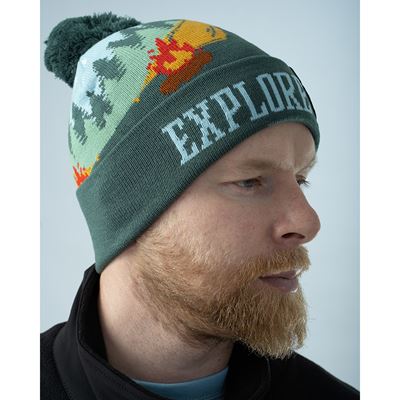 Knitted beanie with a bear EXPLORE NOW BEAR PENTAGON K13060-BE 3