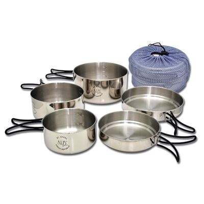 Mess kit EVEREST five-part stainless steel with coating