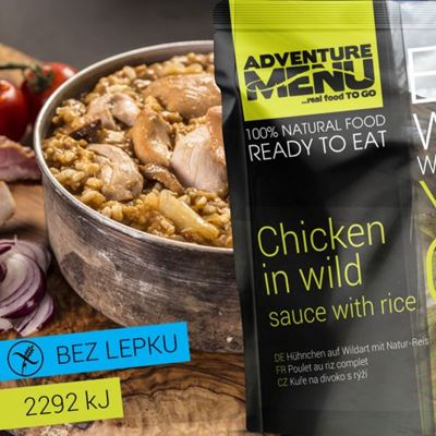 Chicken in wild sauce and rice - sterilized ready meals