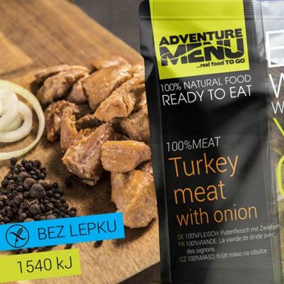 Turkey meat with onions - sterilized ready meals