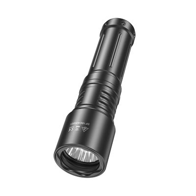 Flashlight BD40 rechargeable, waterproofed, 1800 lumens, 351 meters BLACK