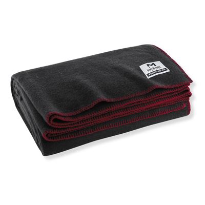 Wool blanket with trim 160 x 230 cm BLACK