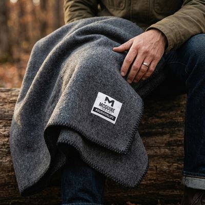 Wool blanket with trim 160 x 230 cm GREY McGuire Gear BK-260-GY 2