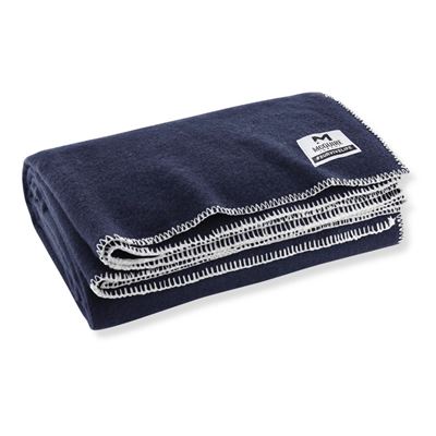Wool blanket with trim 160 x 230 cm NAVY BLUE
