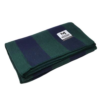 Wool blanket with trim 160 x 230 cm checkered GREEN BLUE