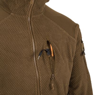 ALPHA HOODIE Jacket Grid Fleece COYOTE