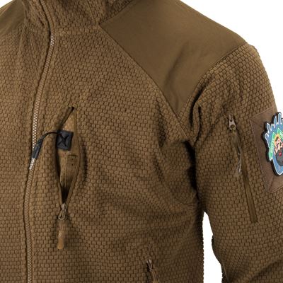 ALPHA HOODIE Jacket Grid Fleece COYOTE