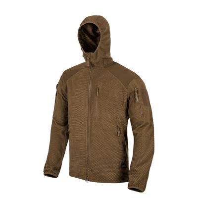 ALPHA HOODIE Jacket Grid Fleece COYOTE
