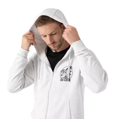 OLD SCHOOL HOODIE LIGHT GREY MELANGE