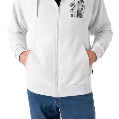OLD SCHOOL HOODIE LIGHT GREY MELANGE