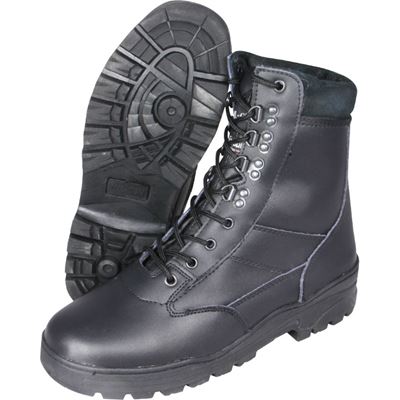 High leather boots PATROL BLACK
