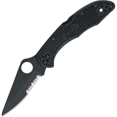 Folding Knife DELICA® Partially Serrated BLACK