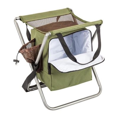 TRAMP folding chair with storage space and straps