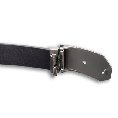 Belt leather buckle SPARTAN slanted 40 mm BLACK