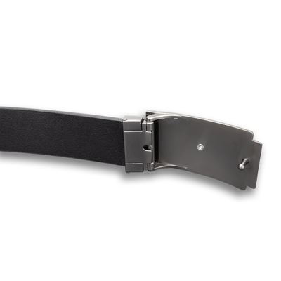 Belt leather buckle SPARTAN checkered 40 mm BLACK