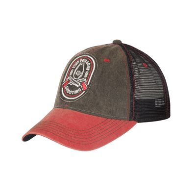 Shooting Time Trucker Cap DIRTY WASHED BLACK/RED