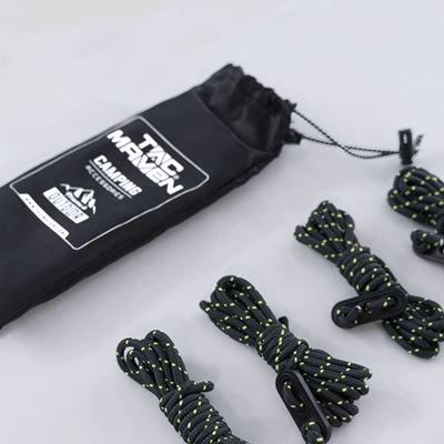 Cord Lanyard with Tensioner 4 pcs. set BLACK