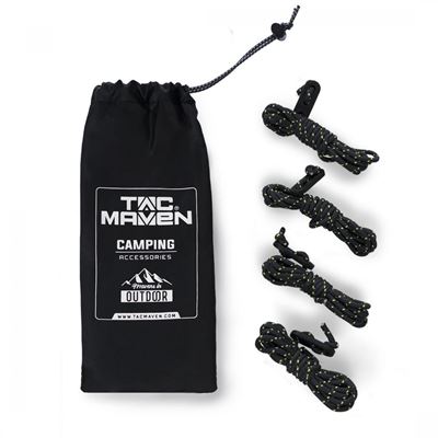 Cord Lanyard with Tensioner 4 pcs. set BLACK