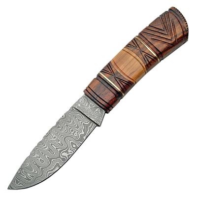 Fixed Blade Carved Wood Handle