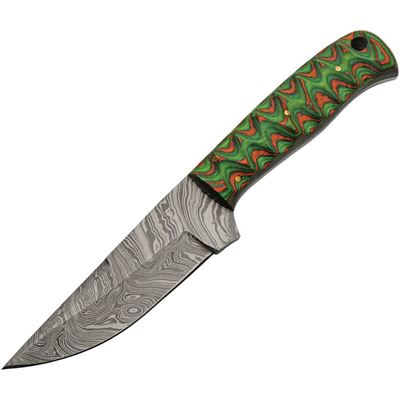 Damascus Fixed Blade HUNTER GREEN