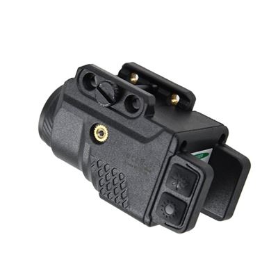 LA01G pistol flashlight with green laser BLACK