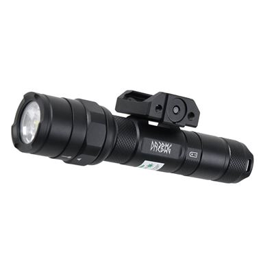 Tactical flashlight RT01 with green laser BLACK