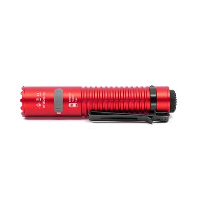 Flashlight E21 rechargeable, compact, 2000 lumens, 322 meters, IP68 RED